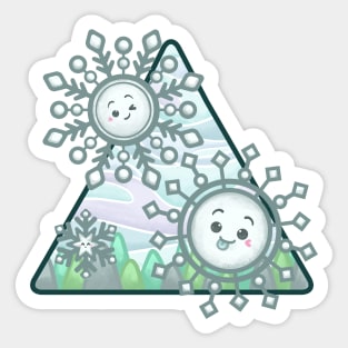 Smiley Snowflakes Sticker